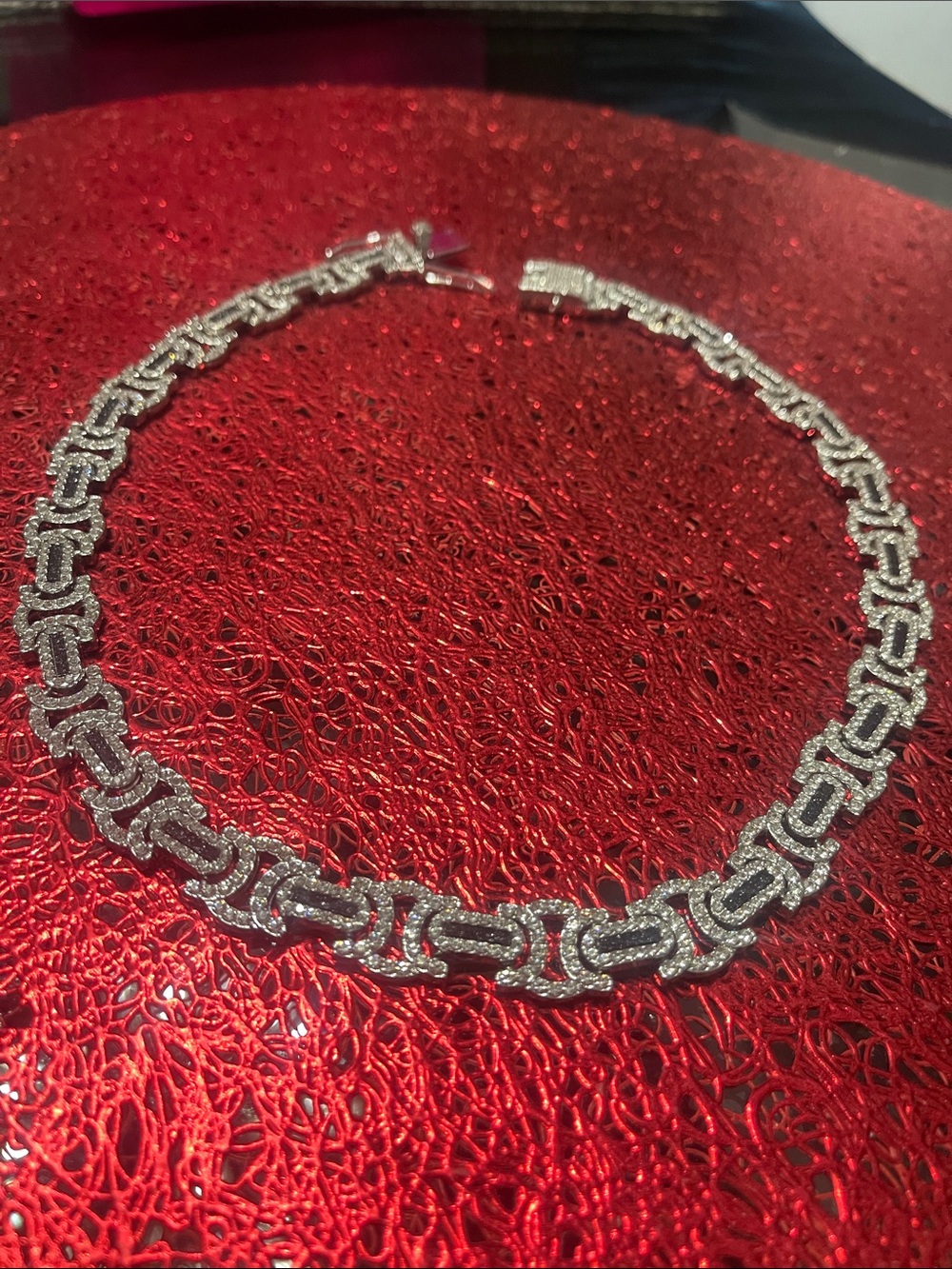 New - Silver Rhinestone Link Necklace 20” - Women's Jewelry